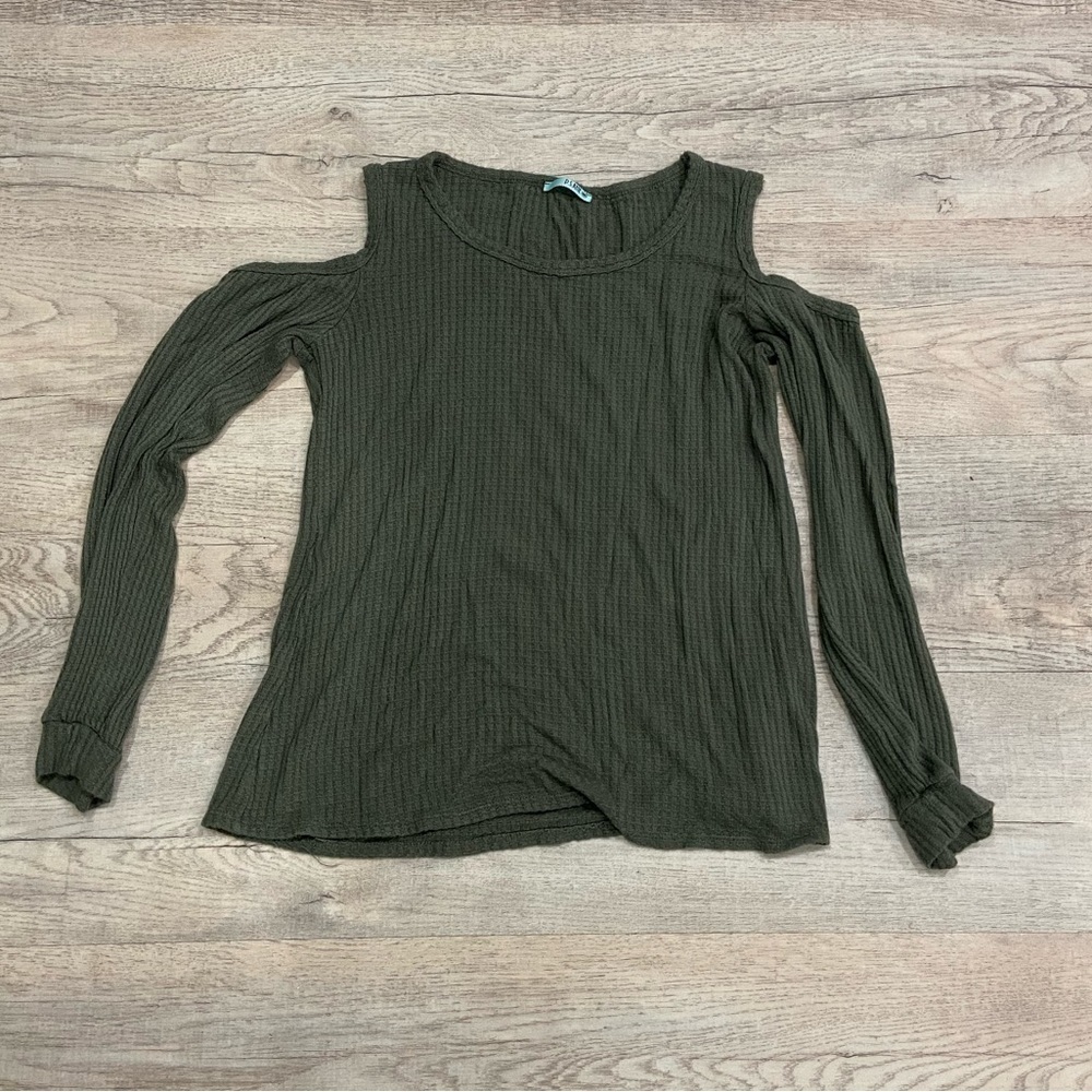 P.S Kate Olive Green w/ Shoulder Cut Outs